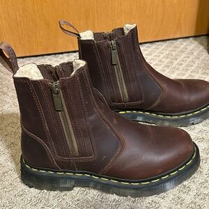 Dr Marten Brown Zip Winter Sole Chelsea Boots | sz 7